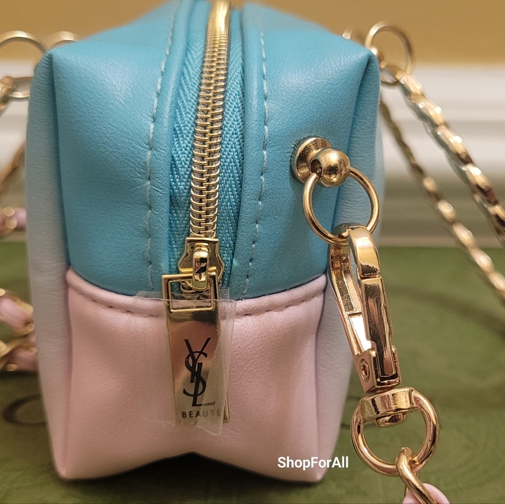 Yves Saint Laurent blue and pink mini bag with circular handel - Picture 11 of 16